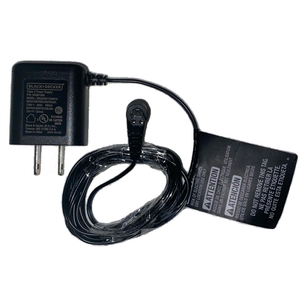 Black & Decker S003AQU1500015 15V Type 1 Power Supply Cord for Vacuum Battery